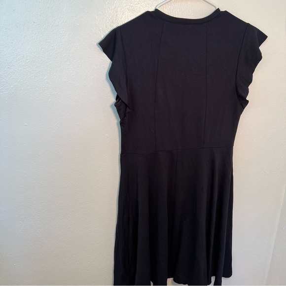 City Chic Aubree Frill Shoulder Dress Navy Blue - Picture 7 of 11